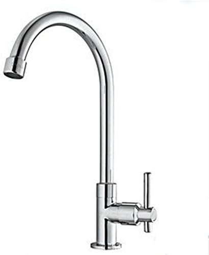Miefocit Easy Install 360 Degree Swivel Commercial Stainless Steel Single Handle Kitchen Faucet High Arc Cold Water Sink Faucet