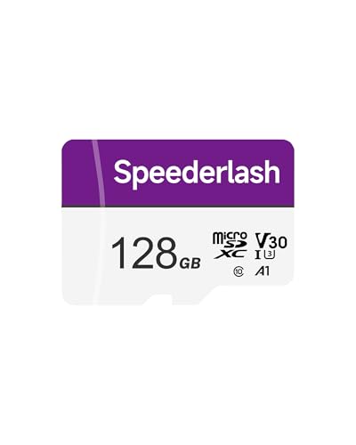 Speederlash Micro-SDXC-Speicherkarte, 128 GB, Kamera plus TF-Karte mit Adapter, bis zu 90 MB/s Lesegeschwindigkeit, 4K UHD und 5K Video-Unterstützung,