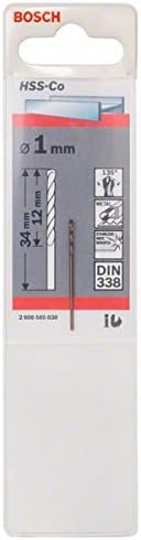 Bosch 2608585838 HSS-Co DIN 338 Metal Drill Bits, Silver, 1 x 12 x 34 mm