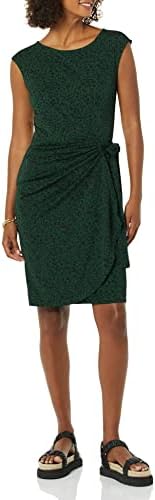 amazon essentials women's classic cap sleeve wrap dress reviews Amazon Essentials Women's Classic Cap Sleeve Wrap Dress with V Neck  (Available in Plus Size), Black, X-Small : Clothing, Shoes & Jewelry