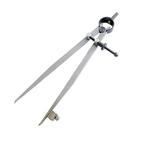 ZLKSKER 8" Precision Spring Wing Divider/Scriber with Pencil Holder, Steel Pencil Compass, Flat Leg Divider - Thumbnail 4