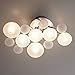 Lilypad Contemporary Modern Ceiling Light Semi-Flush Mount Fixture Chrome 19 1/4