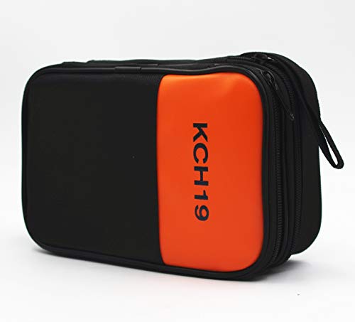 TestHelper KCH19 Double Layered & Padded Carrying Zipper Case with Wrist Strap Use For Handheld Multimeter,Phase Indicator,Thermometer, Calibrator,Clamp meter