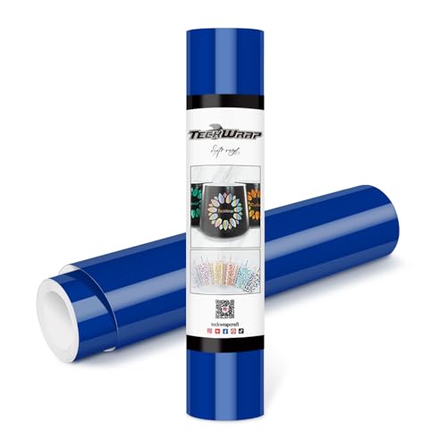 TECKWRAP Permanent Adhesive Vinyl 12" x 10ft, Glossy King Blue