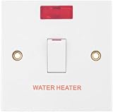 Invero 1 Gang 20 Amp Double Pole Water Heater Wall Switch White Red Neon view 1