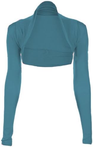 Fashion Victim, Ladies Long Sleeve Bolero Shrug, Cardigan in Teal, Dark Colors, One Size 4-10