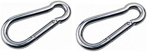 Two Marine Grade Stainless Steel Carabiners Spring Snap Link 4"