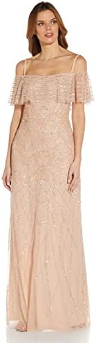 draped metallic foil long dress in rose gold Pink Draped Metallic Foil Long Dress
