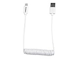 StarTech.com 2-Feet Lightning to USB Cable Coiled 0.6m, White (USBCLT60CMW)