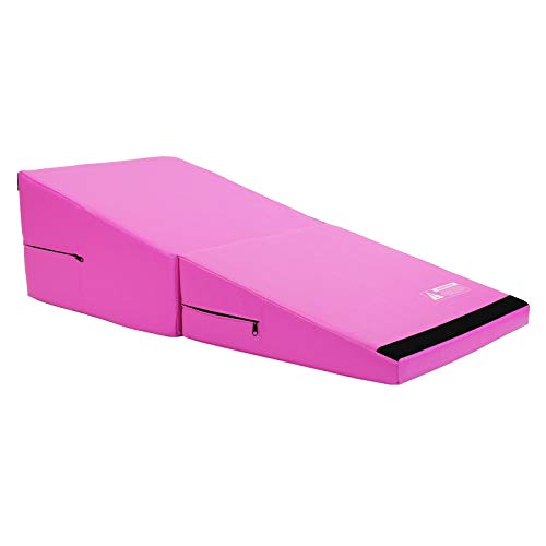 Commercial Bargains Pink Gymnastics Mat, Folding Gymnastics Cheese Wedge Mat, Gym Fitness Skill Shape Tumbling Mat for Kids Play, Home Exercise, Aerobics