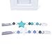 Teether Pacifier Clip, 2 Pack Silicone Pacifier Holder, Unisex Star BPA Free Pacifier Leash Teething Toy with Storage Bag for Boys and Girls Gift Set