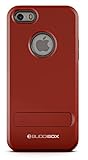BUDDIBOX iPhone 5s Case,  [Shield] Slim Dual Layer Protective Case with Kickstand for Apple iPhone 5 / 5s / SE, (Red)
