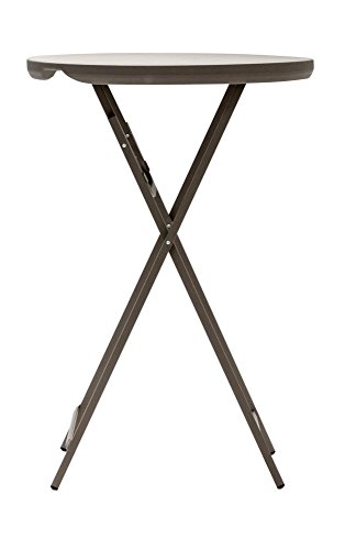 ZOWN Commercial 300 lb. Use Rate Cocktail Heavy Duty Blow Mold Banquet Folding Table, Brown