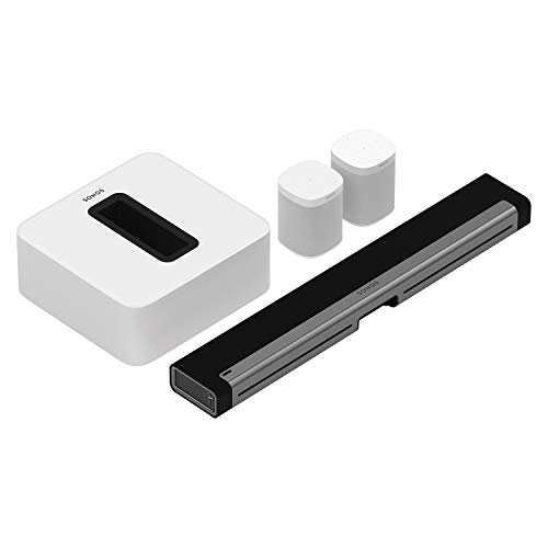 Sonos 5.1 Home Theater System with One SL (1 Item) Bundle with One (1 Item), PLAYBAR TV Soundbar (1 Item) and SUB (1 Item) – White