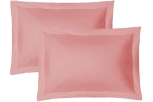 iMaylex Soft and Breathable 100% Egyptian Cotton Envelope Pillow Shams, Silk Like and Cozy Decorative Pillow Covers, Set of 2, Pink, King