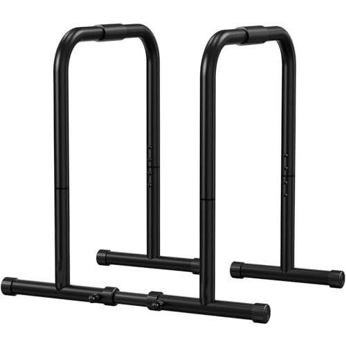 Adjustable Dip Bar Station, Heavy Duty Parallette & Parallel Bars, 400LBS Stable Dip Stands for Home Gym, Calisthenics & Upper Body Workout Equipment