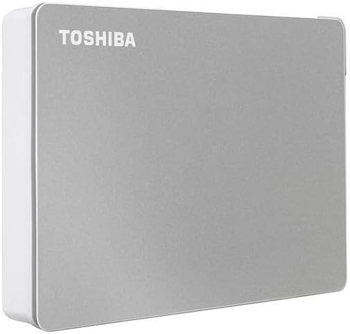 Toshiba Canvio Flex 4TB Portable External Hard Drive USB-C USB 3.0 Silver