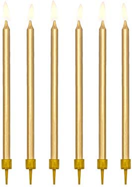 Partydeco Bougies En Forme De Gateau Dore 12 5 Cm Amazon Fr Cuisine Maison