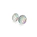 12mm Mermaid Scale Earrings on Plastic Posts for Metal Sensitive Ears, Iridescent Rainbow