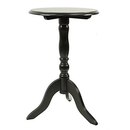 Black Round Side Tables for Small Spaces Pedestal Accent