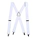 HDE X-Back Suspenders for Men Adjustable Clip-On Elastic Shoulder Strap Braces (White, 42 inches)