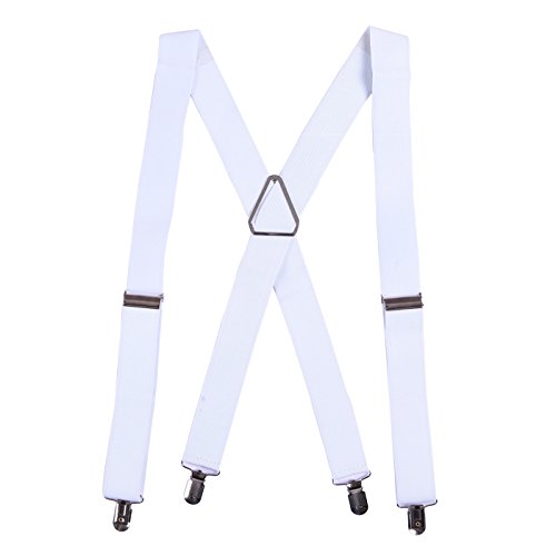 Hde men s x-back clip suspenders adjustable elastic sho…