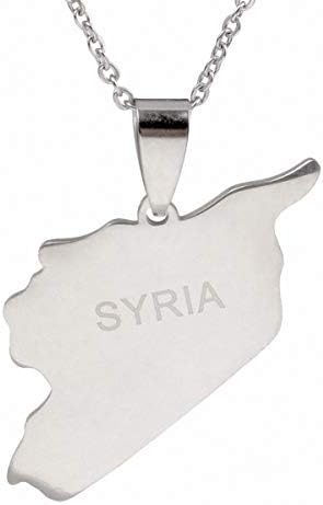 Syria Map Necklaces 316 Stainless Steel Charms Pendant Necklaces Syrians Jewelry Middle East