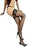 0802 Rose Sakura sheer sexy thigh high oily shiny lace top pantyhose/stockings by Jetsan (Black + Nude)