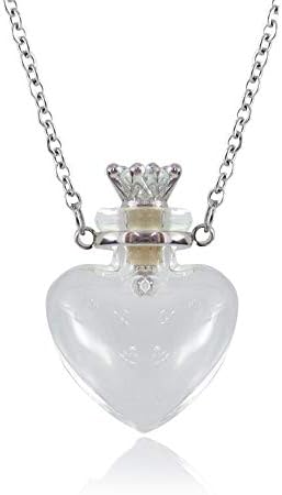 IVYRISE 1PC Clear Heart Vial Perfume Bottle Necklaces Stainless