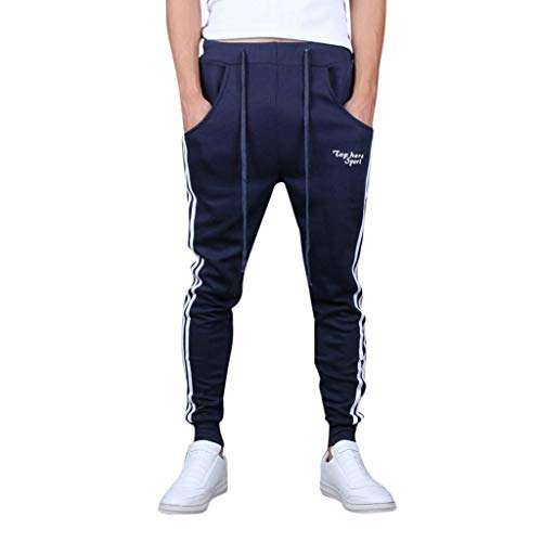 Edenun Men Splicing Printed Overalls Casual Training Sports Work Casual Trouser Pants Pocket Sweatpants Gray Navy Black