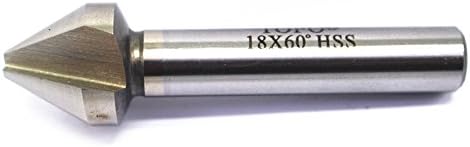 New Three Flute HSS Chamfer Countersink Chamfering Cutter 18mm Dia 60 Degree