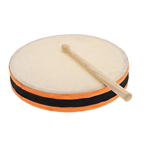difcuyg5Ozw Wooden Drum Two-sided Percussion Musical Instrument Durable Easy Use Kids Toddler Toy with Stick