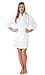 Lightweight Knee Length Waffle Kimono Bridesmaids Spa Robe (White, Large)