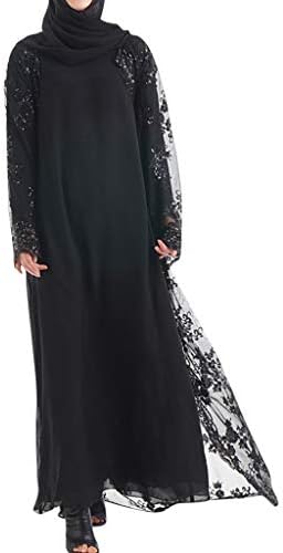 Women Lace Kimono Cardigan Muslim Abaya Robe Kaftan Dubai Maxi Dress Kaftan Cocktail Formal Evening Party Gown
