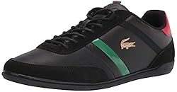 Lacoste Mens Giron Sneaker, Black/Red, 10.5 US