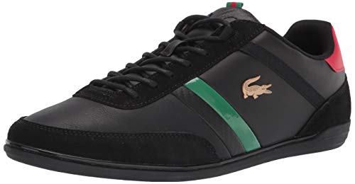 Lacoste Mens Giron Sneaker, Black/Red, 10.5 US