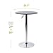 Pearington Artis Adjustable Round Bar and Pub Table Set with Chrome Base,