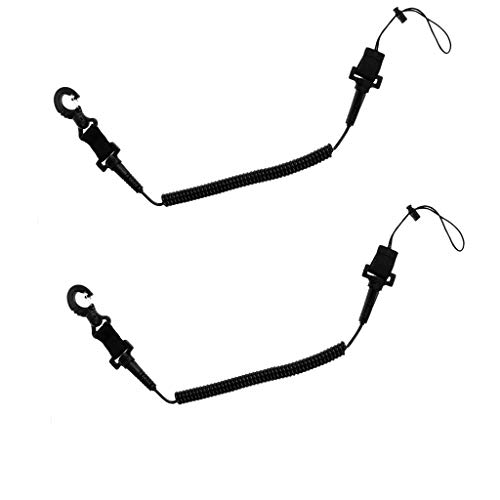 image for Prettyia 2Pcs Deluxe Spiral Coiled Elastic Dive Lanyard 150cm/59'' Ext