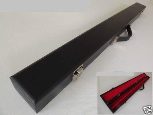 cueball16 Black Hard Cue Case For 57" 2 Piece Pool Snooker Billiards Cues - Red Interior