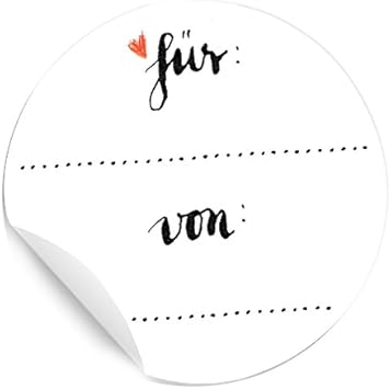 24 Fur Von Sticker Schwarz Weiss Kalligrafie Design Mit Herz Runde Geschenkaufkleber Matte Papieraufkleber Schone Vielseitige Etiketten Fur Geburtstag Weihnachten Ostern Geschenkverpackungen Amazon De Burobedarf Schreibwaren
