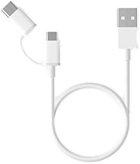 2 in 1 Micro USB Type C Cable, Type C Charger Cable, SUNSOON 1FT USB C Cable Short Micro USB Cable Fast Charge Data Cable for Samsung Note 8 S8 Plus, LG G6 V30, Moto G5 Plus, Pixel 2 White