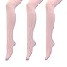 MANZI 1-3 Pairs Women's Girls' Basic Convertible Transition Ballet Dance Tights 40 Denier(Pink,XL)