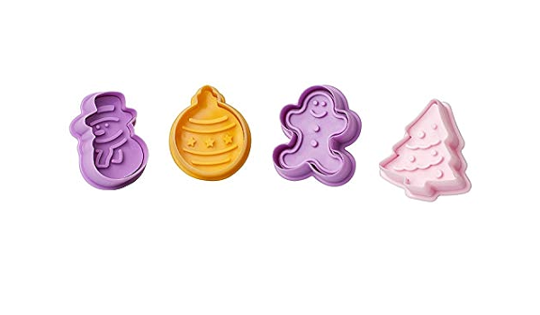 4 Pcs Moules 3d Decoration Gateau Biscuit Cake Cadeau Noel Forme Bonhomme Sapin Noel Gingerbread Boule Amazon Ca Home