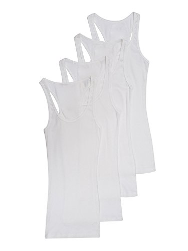 4 Pack Zenana Women's Racerback Tank Tops Small White, White, White, White