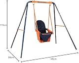 Hedstrom Folding Baby Swing Set Blue/Orange 6-36 Months Outdoor Garden view 7