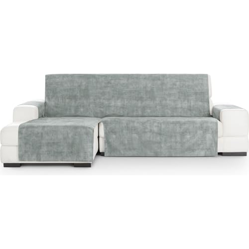 ECOMMERC3 Universal and Versatile Chaiselong Normal Left Sofa Cover – Pearl Grey Chaiselong Sofa Cover Protector Easy to Install for Back, Seat and Arms