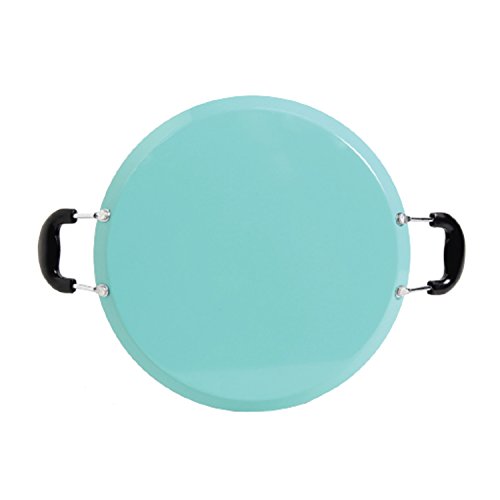 Oster Cocina Zadora Comal Round Carbon Steel with Bakelite Handles, Teal, 14