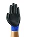 HyFlex 11-618 Ultra-Thin Industrial Safety Work Gloves for Auto, Machinery, Equipment, Fabrication - Size 9, Blue/Black (Pack of 12)