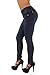 Style N039– Colombian Design, Mid Waist, Butt Lift, Levanta Cola, Skinny Jeans in Dark Blue Size 7