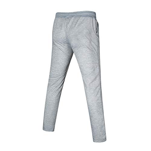 AgrinTol Mens Sports Pants, Men's Splicing Printed Overalls Casual Pocket Sport Work Casual Trouser Pants Gray - Thumbnail 4